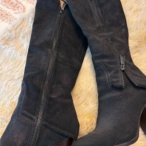 Donald J. Pliner Deep-brown Suede Heeled Boots